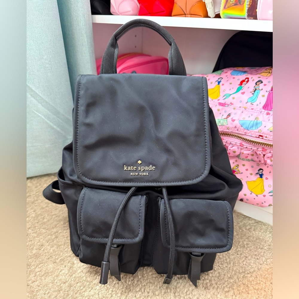 EUC KATE SPADE BLACK NYLON BACKPACK
